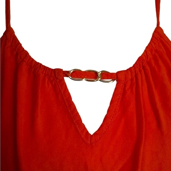 New York & Company Orange Halter Midi Dress Size M - Picture 6 of 17